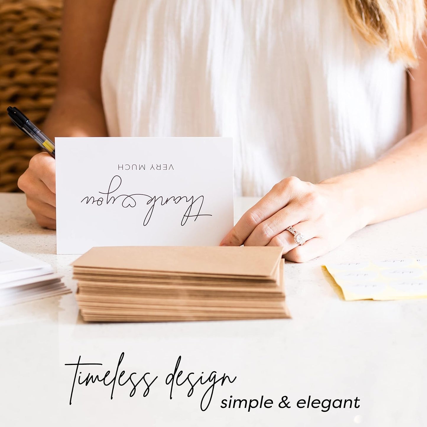Durabasics 120 Thank You Cards with Envelopes to Express Gratitude – Wedding Thank You Cards with Envelopes & Stickers - For Any Occasion - Bridal Shower, Engagement, Graduation & More, 4" x 6"