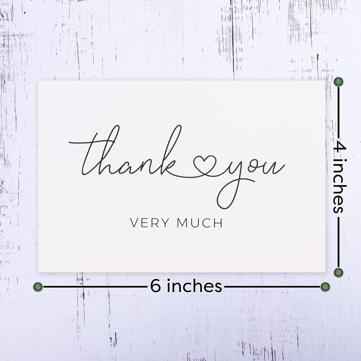 Durabasics 120 Thank You Cards with Envelopes to Express Gratitude – Wedding Thank You Cards with Envelopes & Stickers - For Any Occasion - Bridal Shower, Engagement, Graduation & More, 4" x 6"