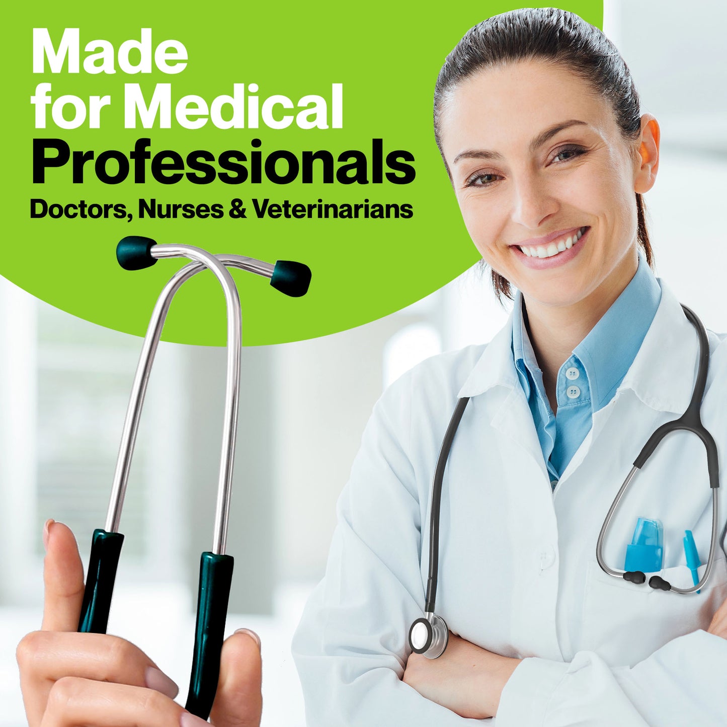 Durabasics Stethoscope Ear Tips Replacement for Littmann Stethoscopes Parts - Compatible with Littmann Ear Tips, Ear Pieces, Replacement Parts for Classic III, Cardiology 3, 4, & IV - Black
