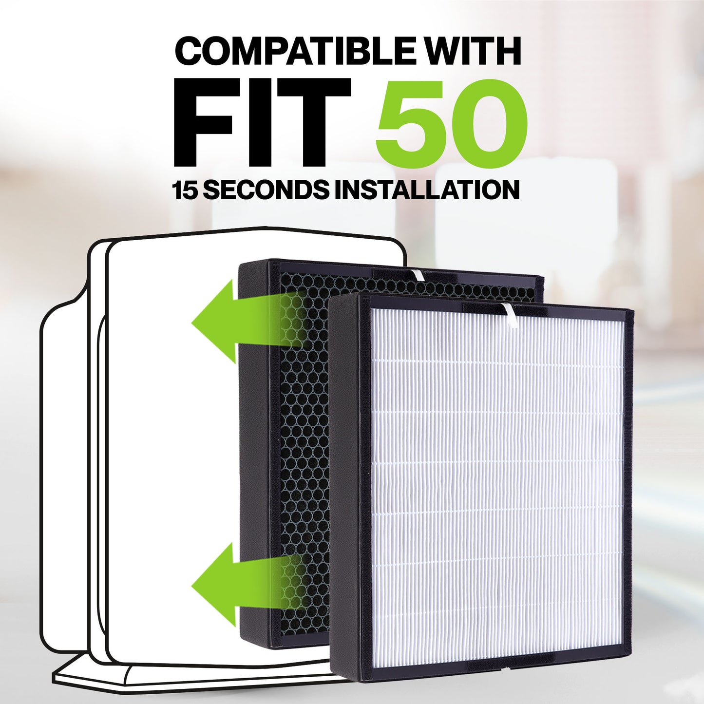 Durabasics Premium HEPA Filter Compatible with Alen BreatheSmart Fit50 Air Purifiers, Replacement for Alen Air Purifier Filter Fit50, Allen BreatheSmart Air Purifier Fit50 & Alen BreatheSmart Filter