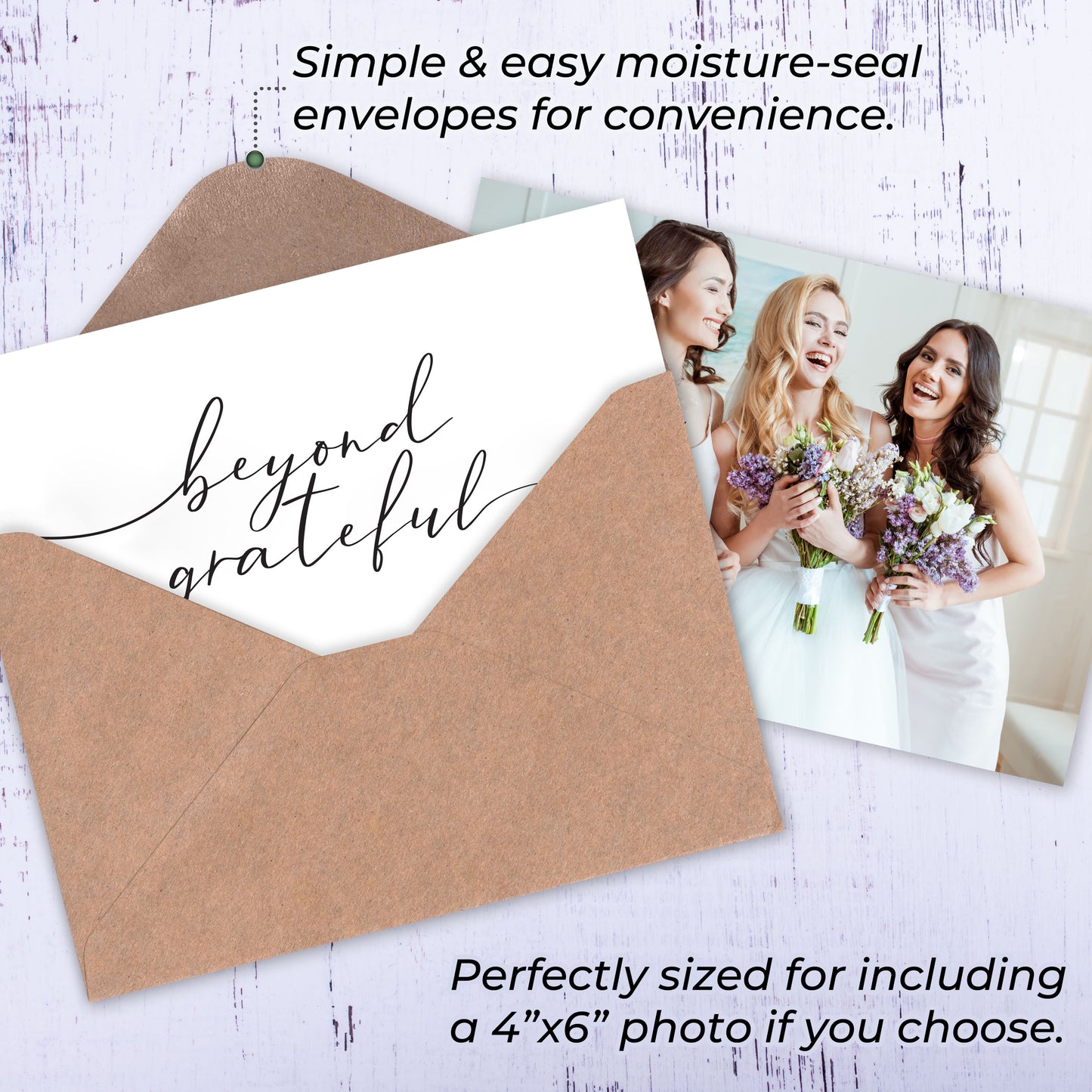120 Heavyweight Blank Thank You Cards with Envelopes Beyond Grateful Thank You Cards, Bridal Shower, Engagement, Graduation, Wedding Bulk Pack Card with Envelopes & Stickers (4 x 6 Inches) (120 Pack)