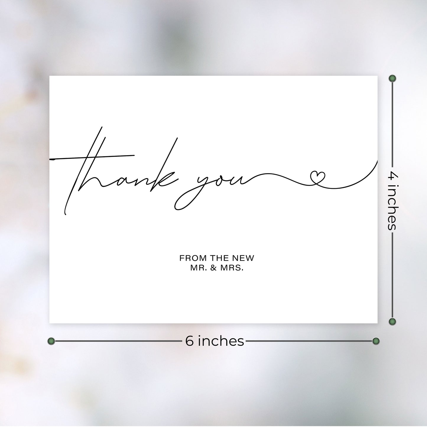 120 Heavyweight Blank Wedding Thank You Cards with Envelopes, Personalized Greetings Gratitude Letter From The New Mr and Mrs, Wedding Thank You Notes with Envelopes & Stickers (4x6 Inches) (120 Pack)