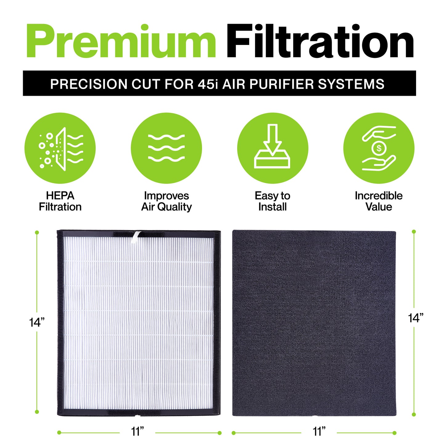 Durabasics HEPA Filters for Alen BreatheSmart 45i True HEPA Air Purifier, Alen BreatheSmart 45i, Alen Air Purifier Filter for 45i Models -Replacement for Alen Replacement Filter 45i