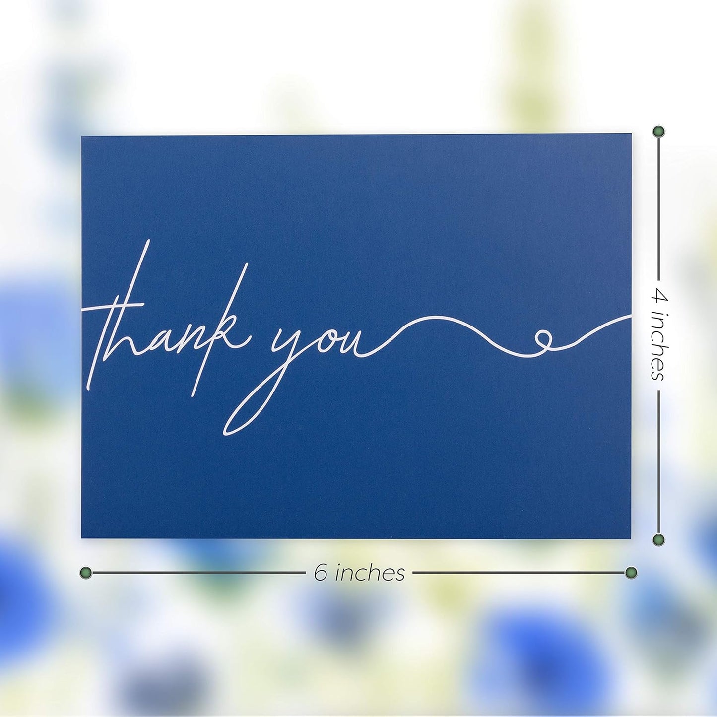 Durabasics 120 Heavyweight Blank Thank You Cards with Envelopes & Stickers, Premium Thank You Notes with Envelopes Set, Bulk, Classic Navy Blue Bulk Pack (4 x 6 Inches) (120 Pack)