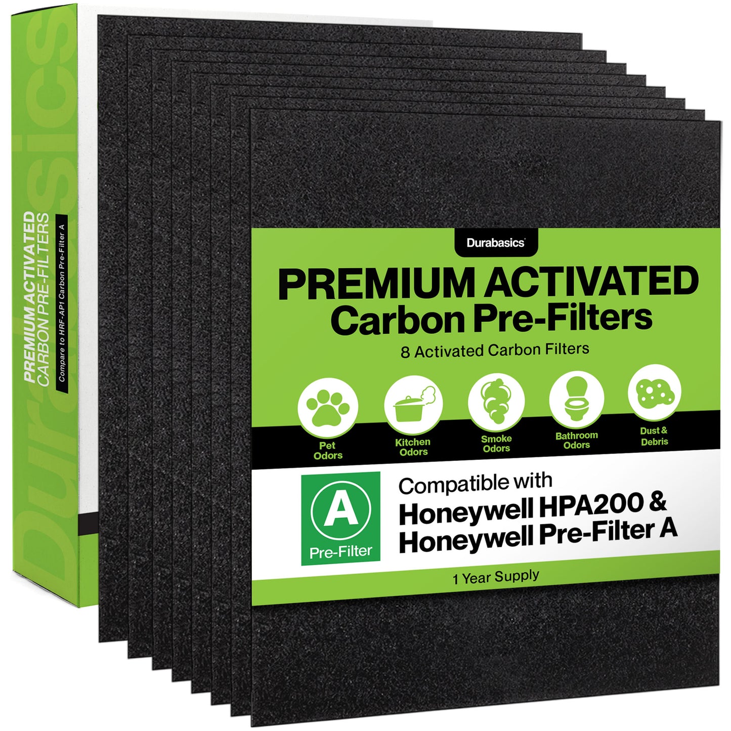 Honeywell HPA200 Compatible Pre-Cut Pre-Filters 8 Pack
