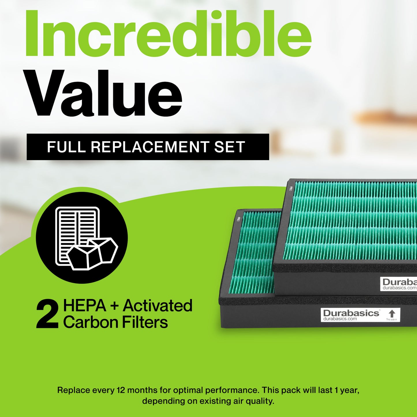Durabasics HEPA Filter Replacements for Coway Airmega 400 Filter - 2 Pack - Compatible with Airmega Filter Max2 Filter, Conway Air Filter Replacement, Coway Filter Replacement & Coway Airmega 400S…