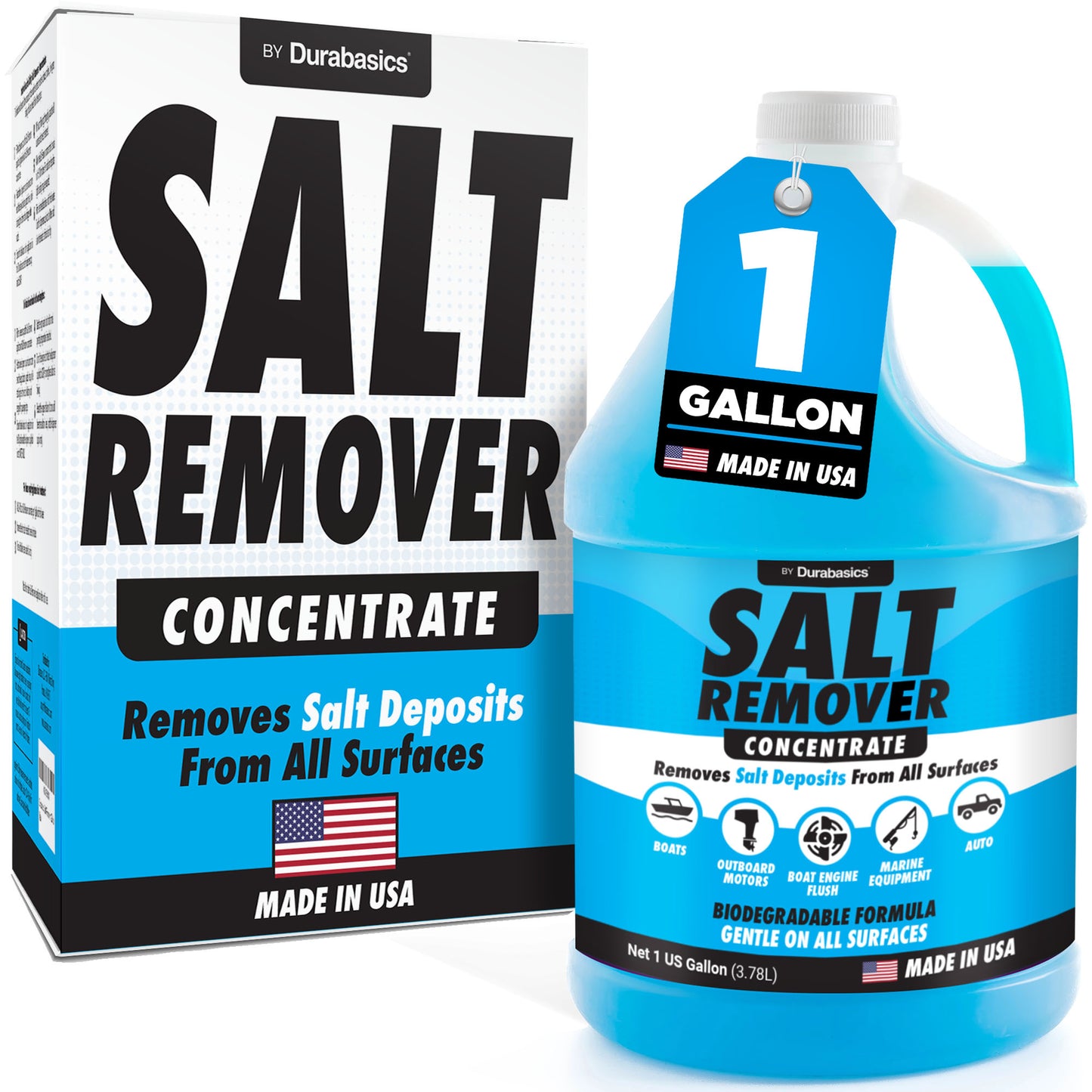 [1 Gallon] Salt Remover Concentrate - Salt Gone for Boats - Marine Engine Flush - Perfect for Outboard Motor Flush & Washing Salt Deposits - Remove Salt Deposits for Autos