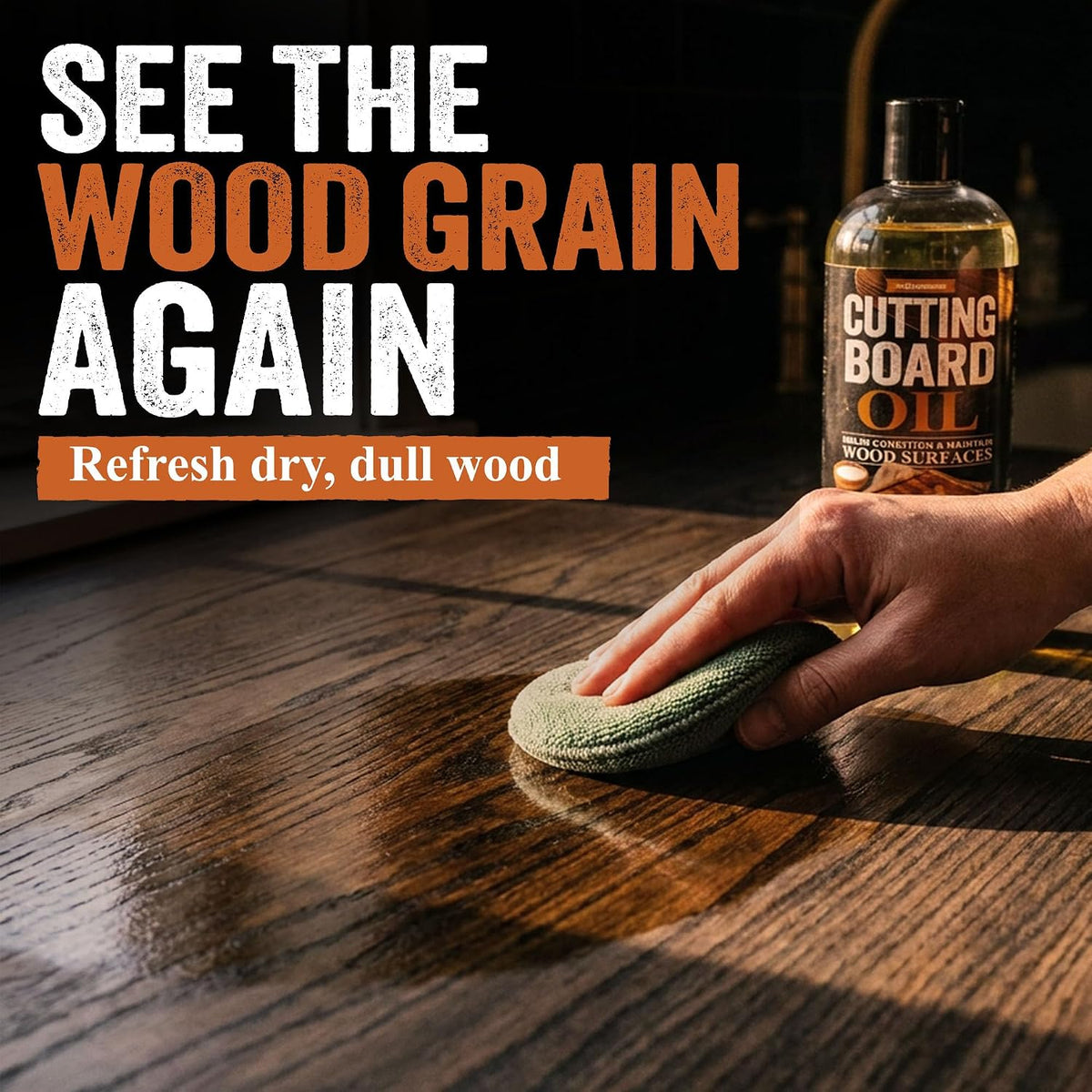 Cutting Board Oil 16oz, Cream 5oz, Microfiber & Wood Applicators