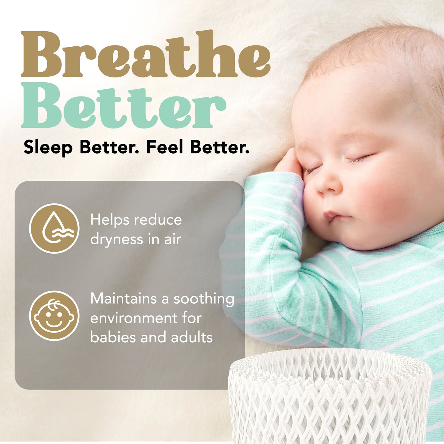 Durabasics Humidifier Filter – 4 Pack, Compatible with Canopy Bedside Humidifiers Filter Replacements,  Wood Pulp Paper Filters, Designed to Capture Water Minerals, Replace About Every 6 Weeks
