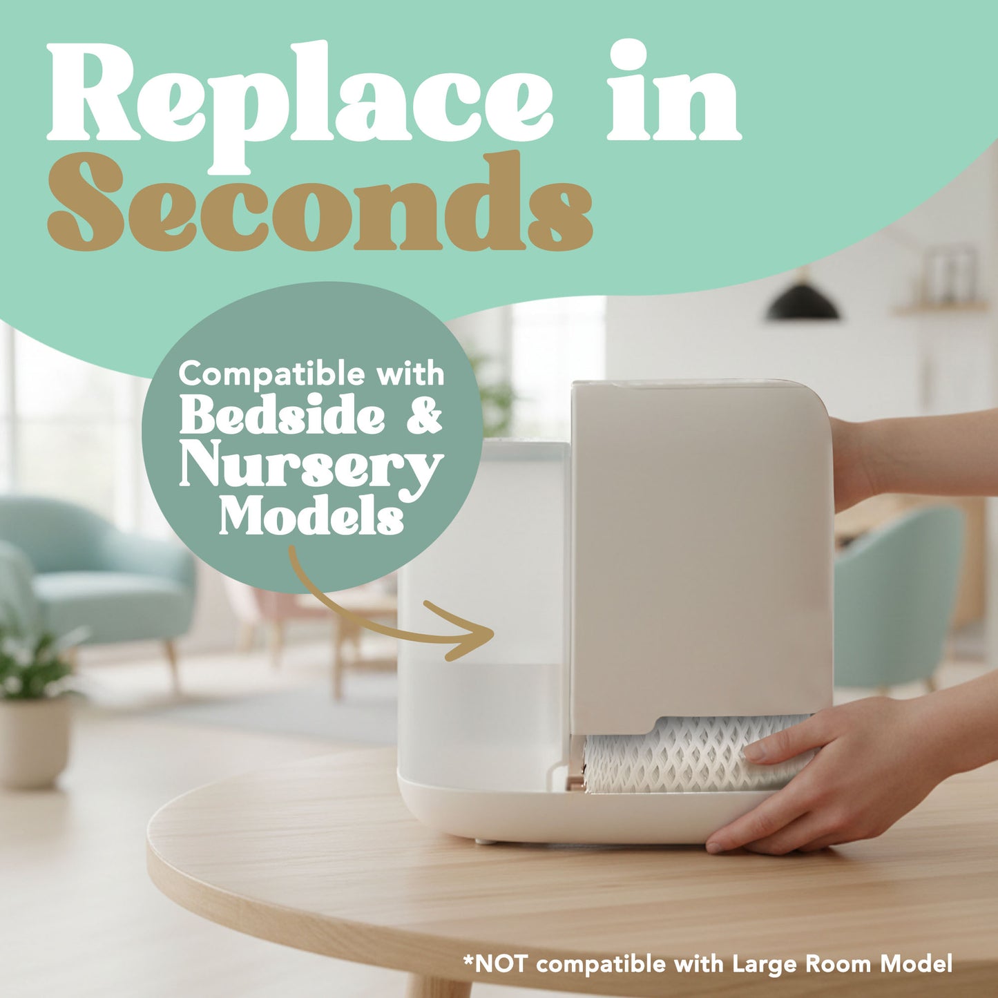 Durabasics Humidifier Filter – 4 Pack, Compatible with Canopy Bedside Humidifiers Filter Replacements,  Wood Pulp Paper Filters, Designed to Capture Water Minerals, Replace About Every 6 Weeks