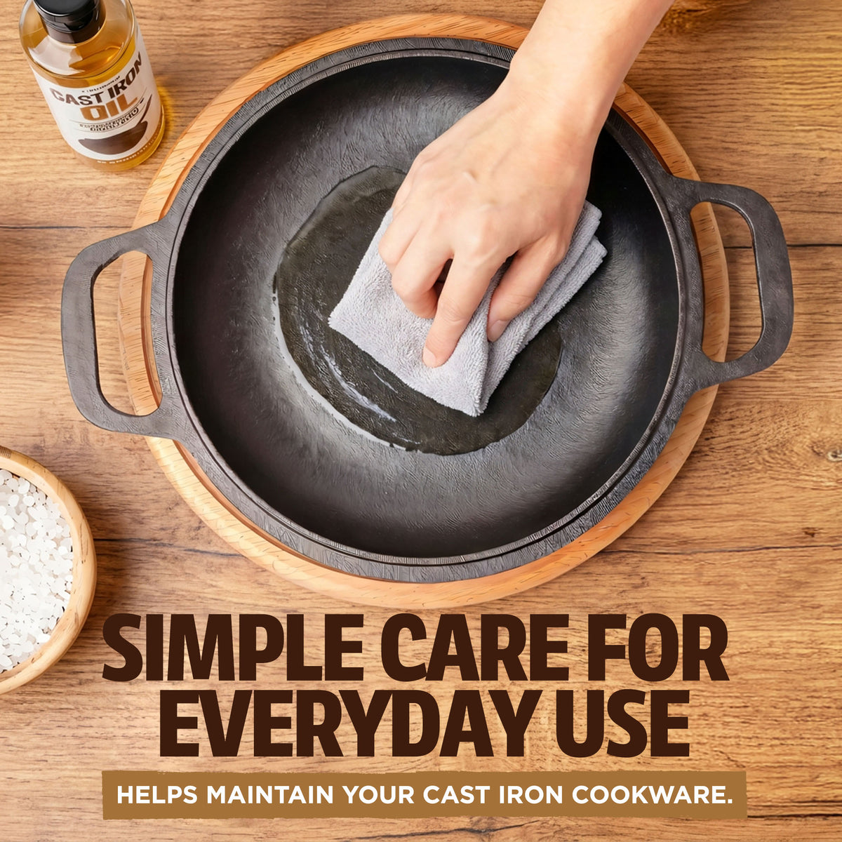 Durabasics Cast Iron Cleaner Kit with Soap, Scrub, Oil & Accessories
