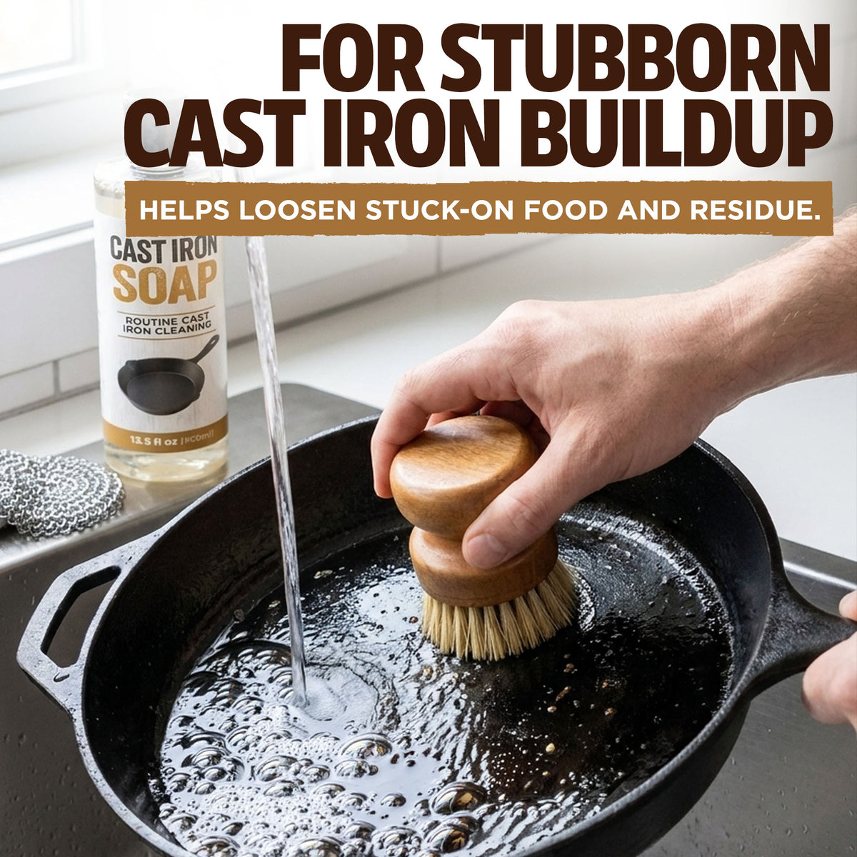 Durabasics Cast Iron Cleaner Kit with Soap, Scrub, Oil & Accessories