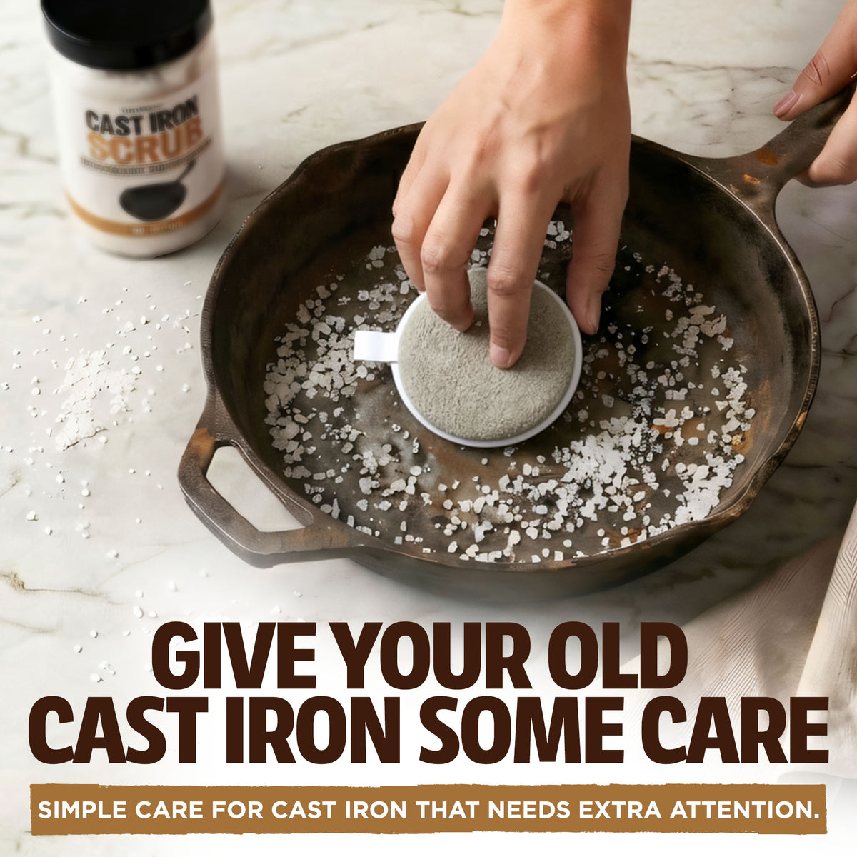 Durabasics Cast Iron Cleaner Kit with Soap, Scrub, Oil & Accessories
