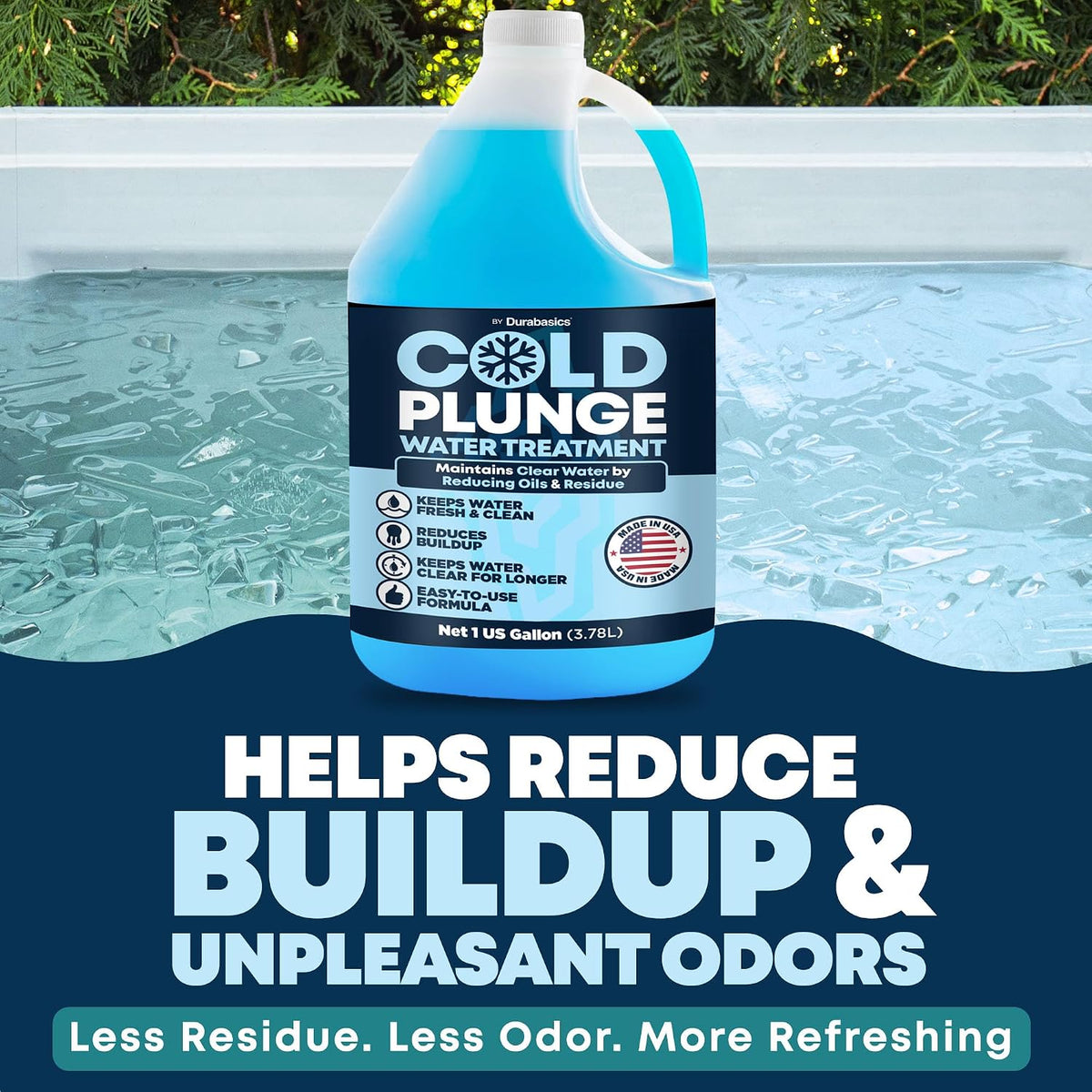 Durabasics 3-in-1 Cold Plunge Water Treatment & Ice Bath Cleaner, 1 Gallon