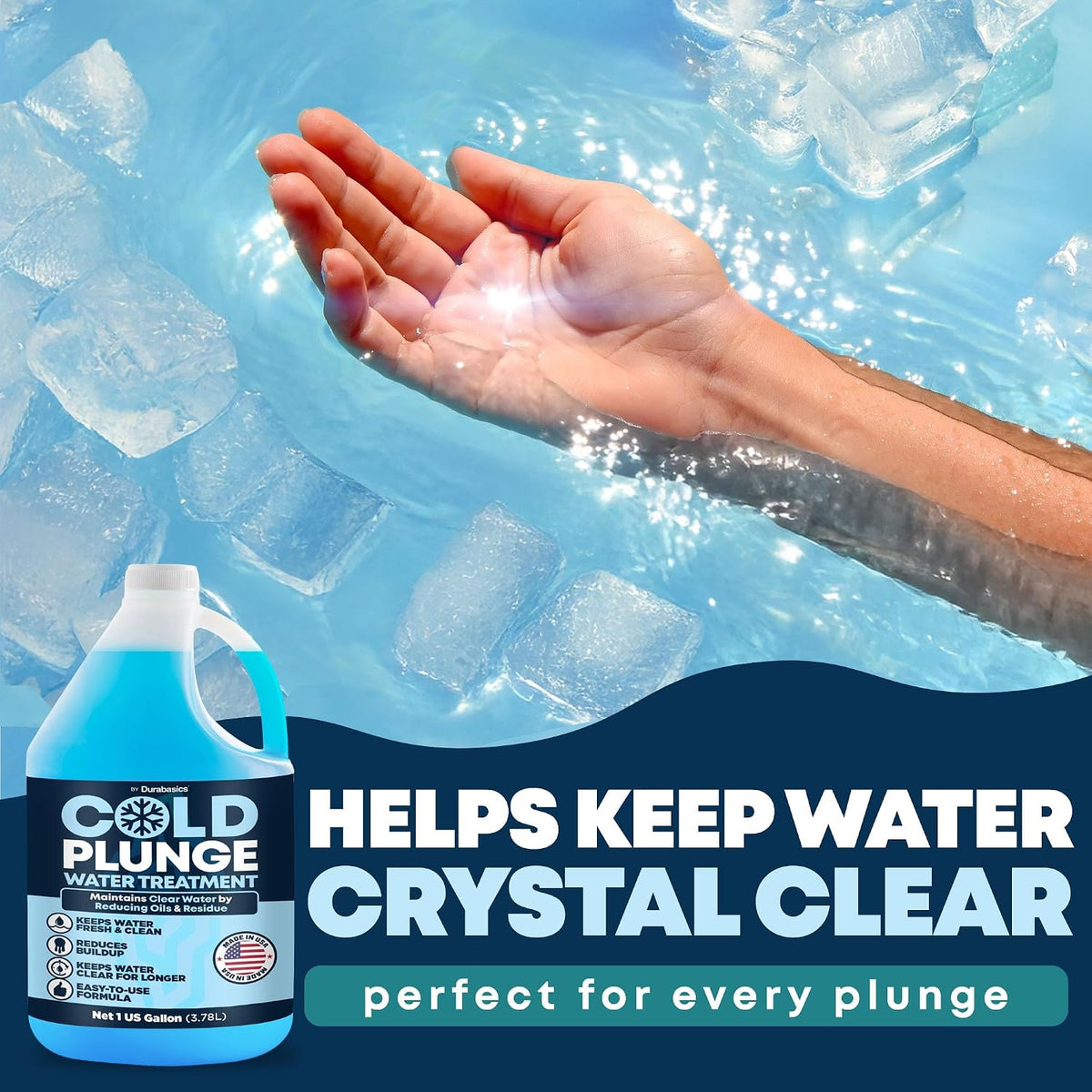 Durabasics 3-in-1 Cold Plunge Water Treatment & Ice Bath Cleaner, 1 Gallon