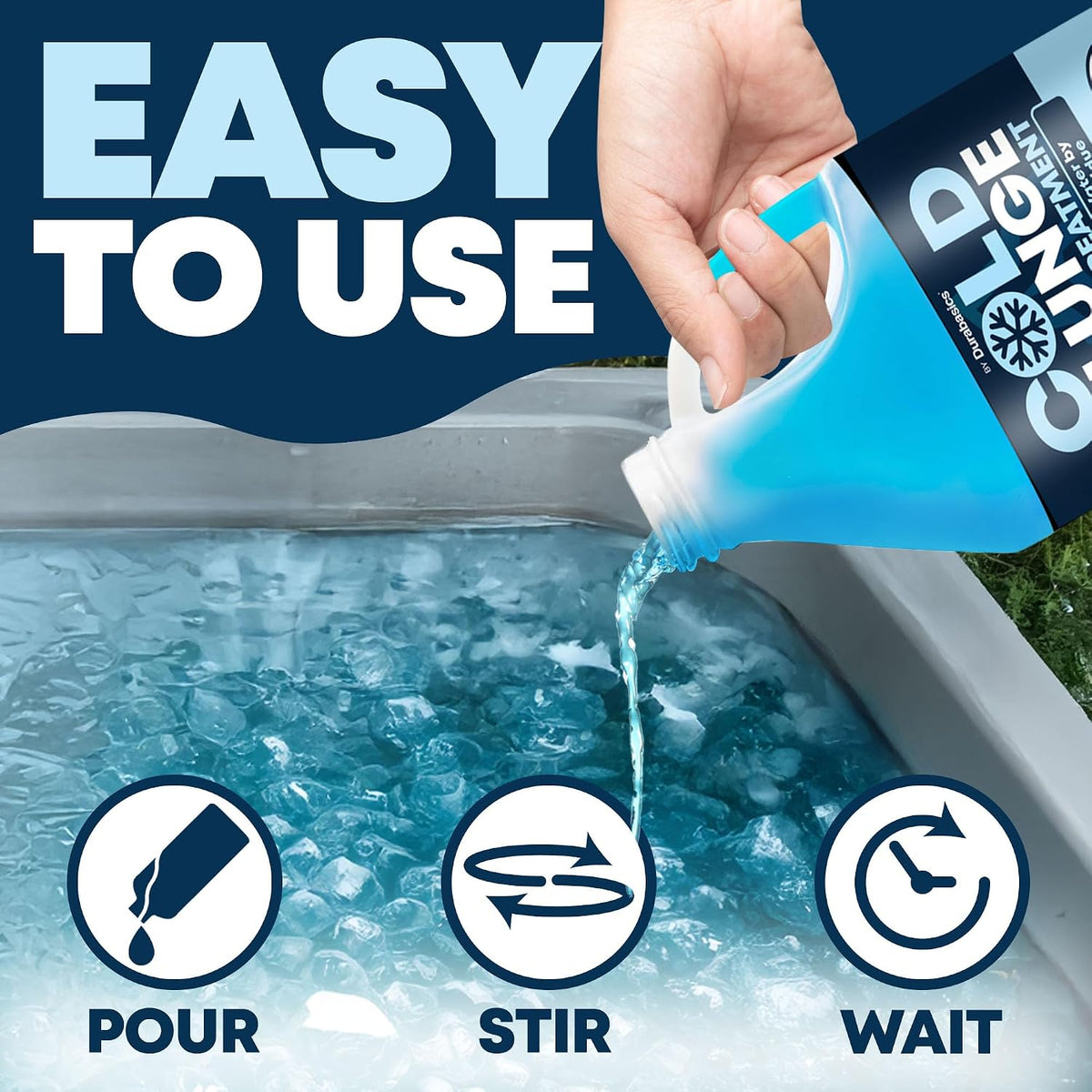 Durabasics 3-in-1 Cold Plunge Water Treatment & Ice Bath Cleaner, 1 Gallon