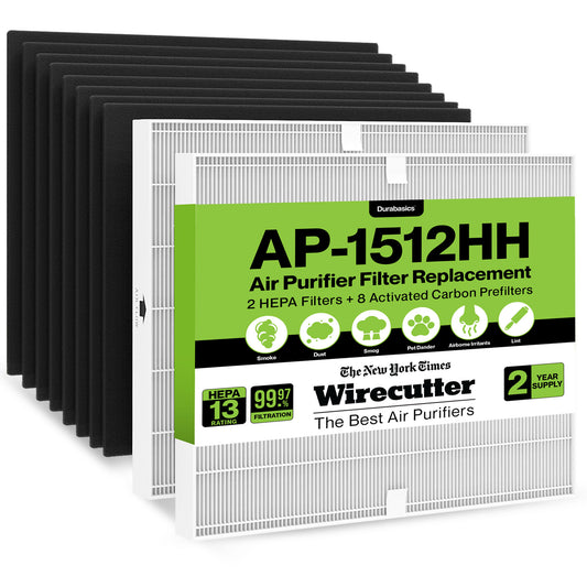 Coway AP1512HH Compatible HEPA Filter Set (2 Filters & 8 Pre-Cut Pre-Filters)