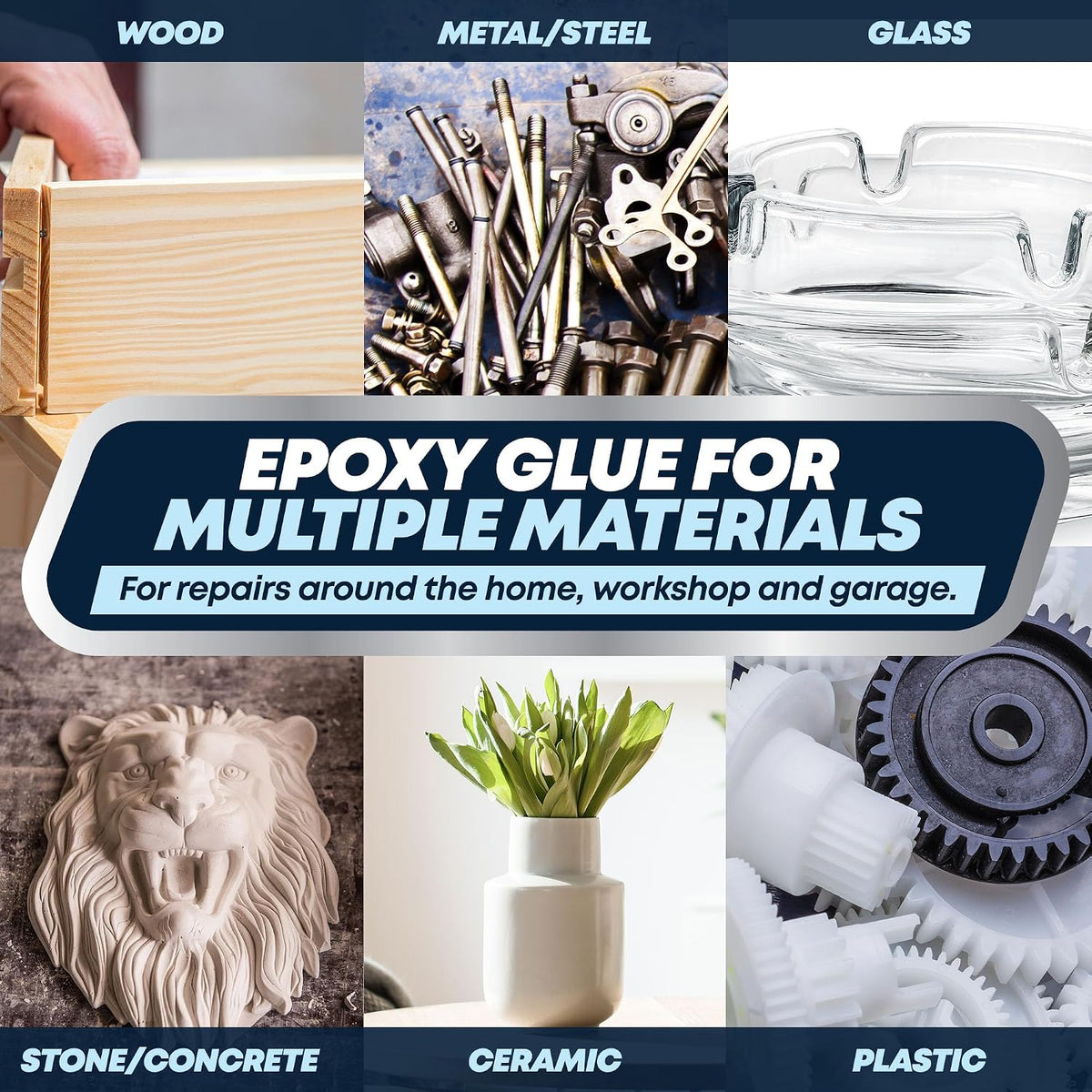 5 Minute Epoxy Glue, 2 Part Epoxy Complete Repair Kit 8 fl oz