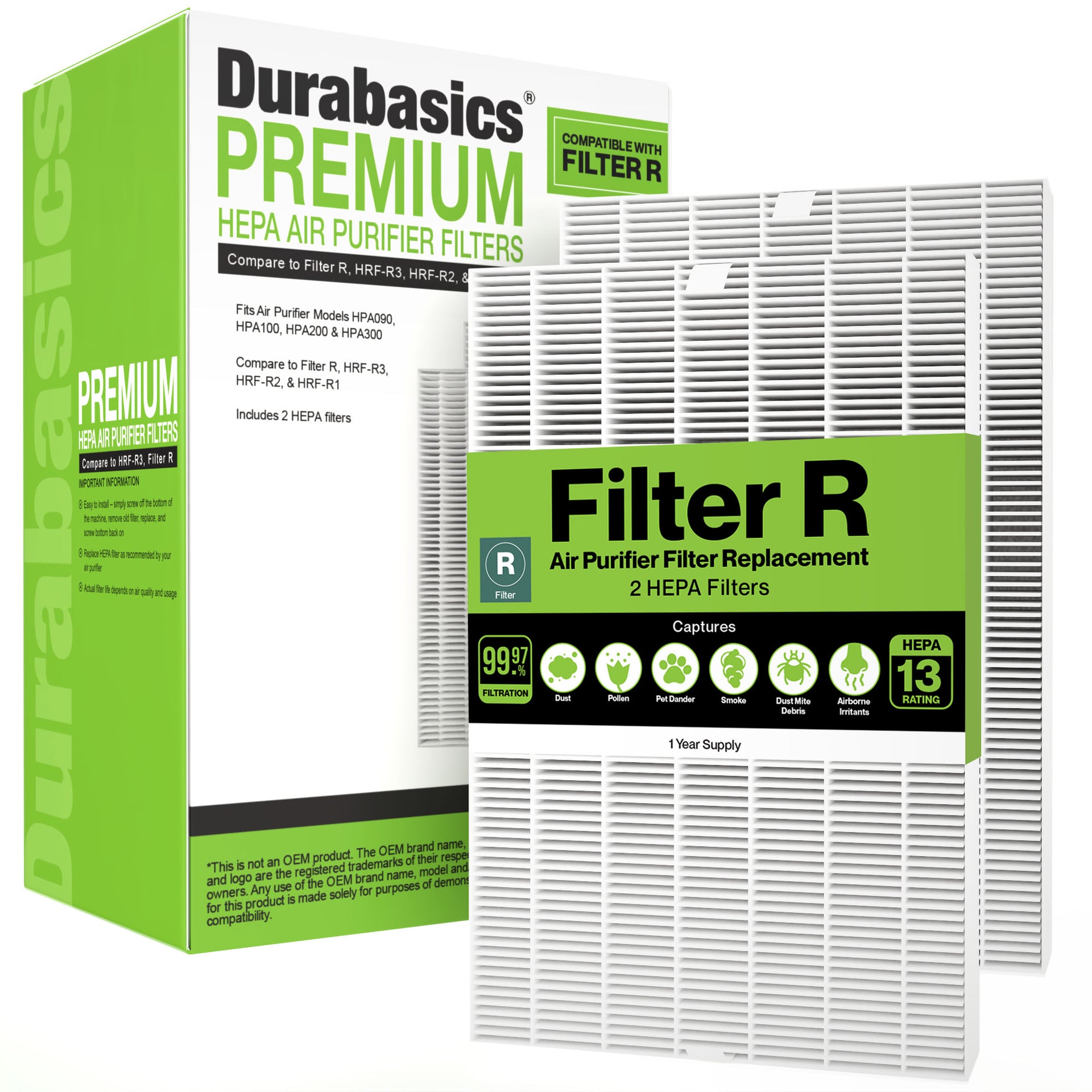 Air Purifier Filters. Compatible With HRF-R2, HRF-R3, Filter R