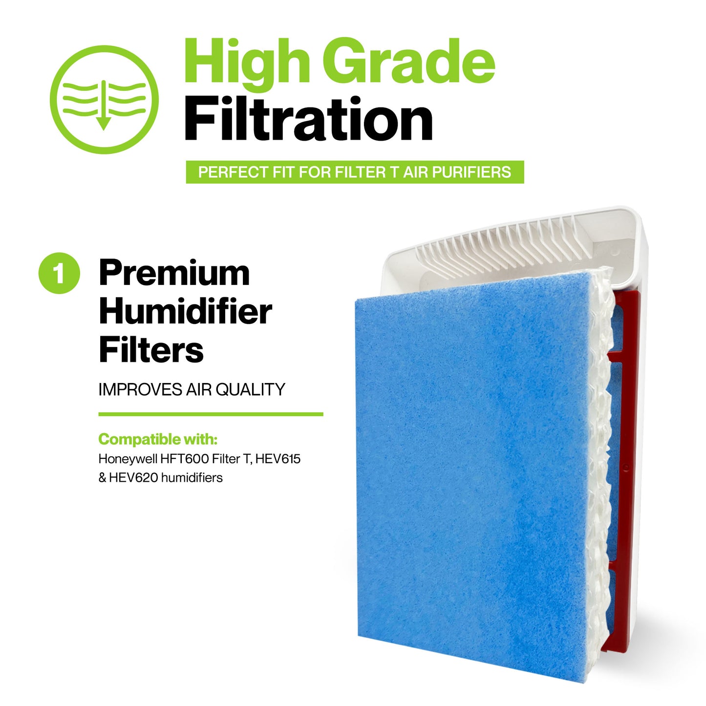 Durabasics Filter Replacements for Honeywell Filter T - 6 Pack - For HEV615 & HEV620 - Compatible with HFT600 Honeywell Humidifier Filter, HFT600, Filter HFT600 & Honeywell Humidifier Filter T