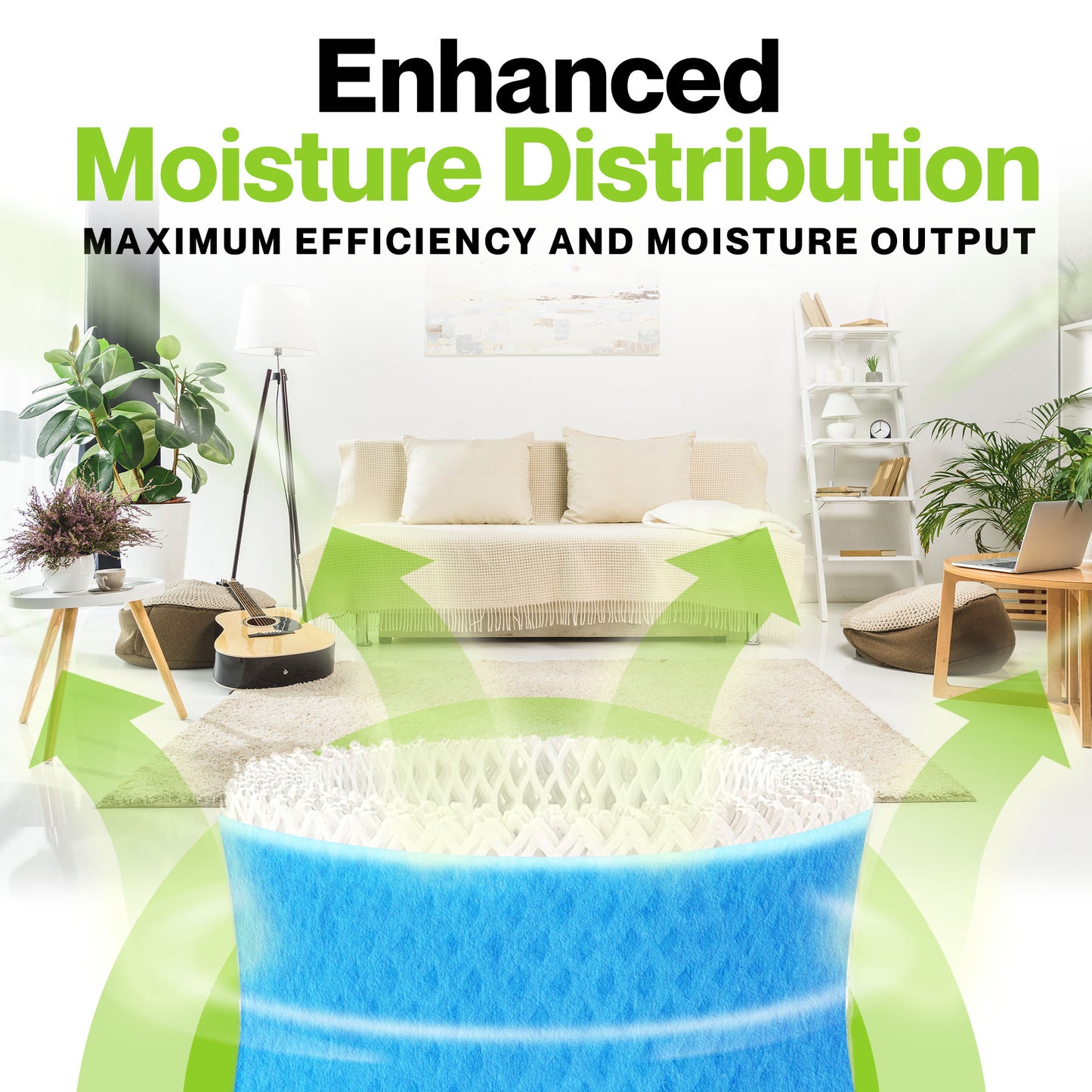 6 Pack of Premium Humidifier Filters | Compatible with Honeywell Humidifier Filter HAC-504, HAC-504AW & Honeywell Filter A | Replacement for Honeywell Filter HCM 350 & Other Cool Mist Humidifiers
