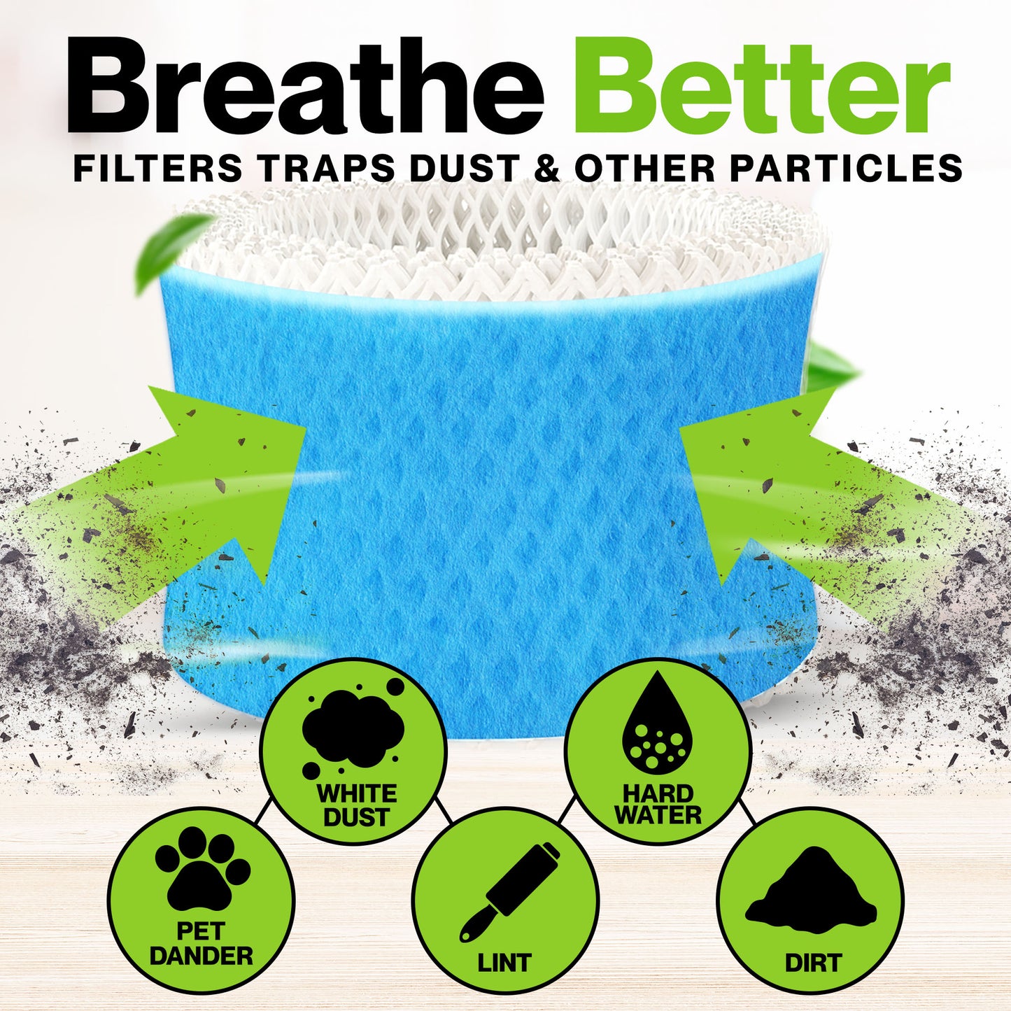 6 Pack of Premium Humidifier Filters | Compatible with Honeywell Humidifier Filter HAC-504, HAC-504AW & Honeywell Filter A | Replacement for Honeywell Filter HCM 350 & Other Cool Mist Humidifiers