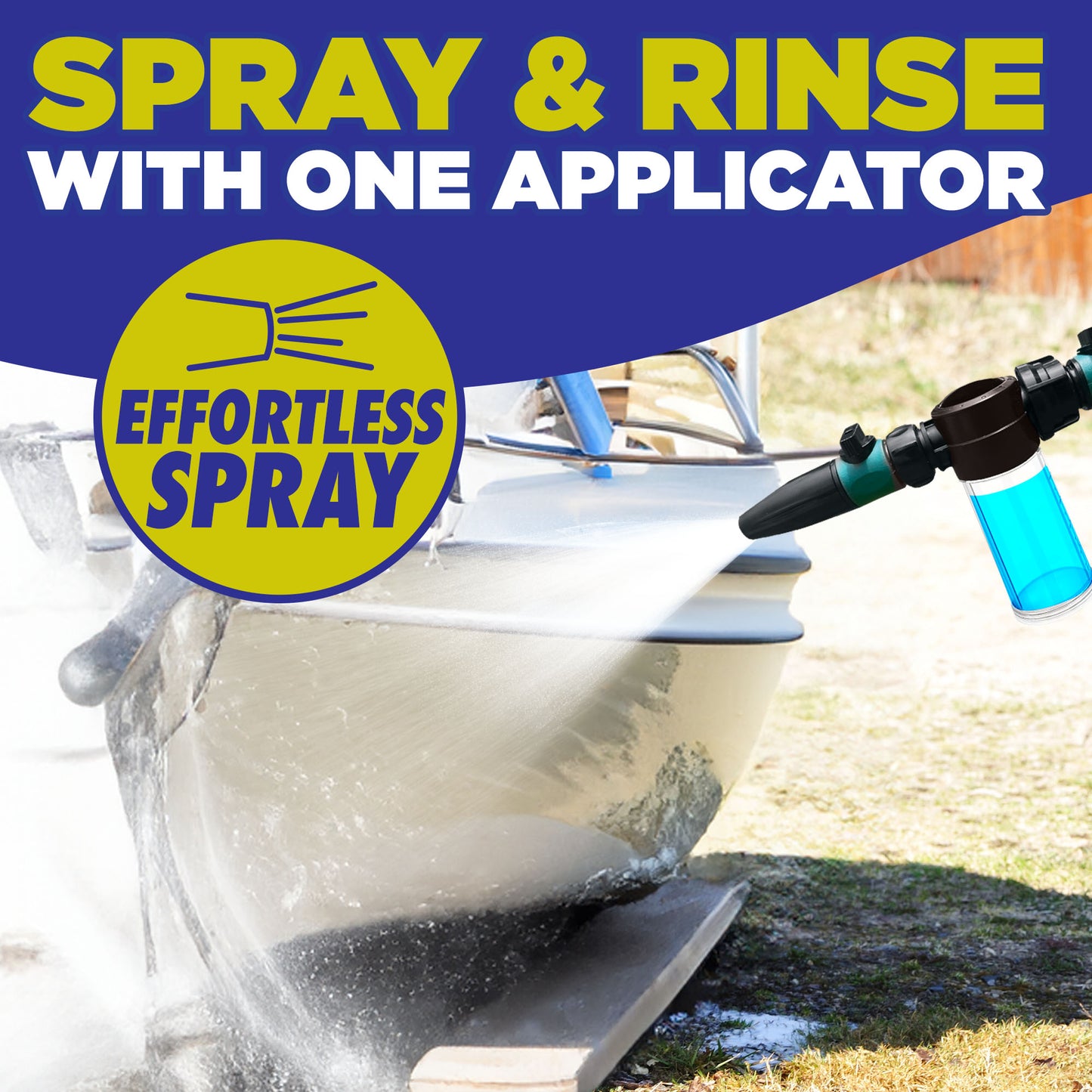 Durabasics Salt Remover Flush Kit with High-Pressure Hose- Salt Gone Applicator for Boat - Marine Engine Flush - Perfect for Flushing Inboard/Outboard Motors and Removes Salt Deposits Away