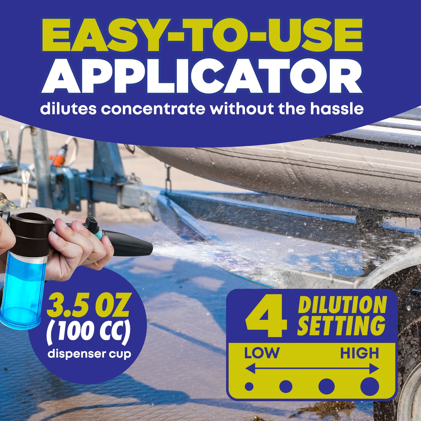 Durabasics Salt Remover Flush Kit with High-Pressure Hose- Salt Gone Applicator for Boat - Marine Engine Flush - Perfect for Flushing Inboard/Outboard Motors and Removes Salt Deposits Away