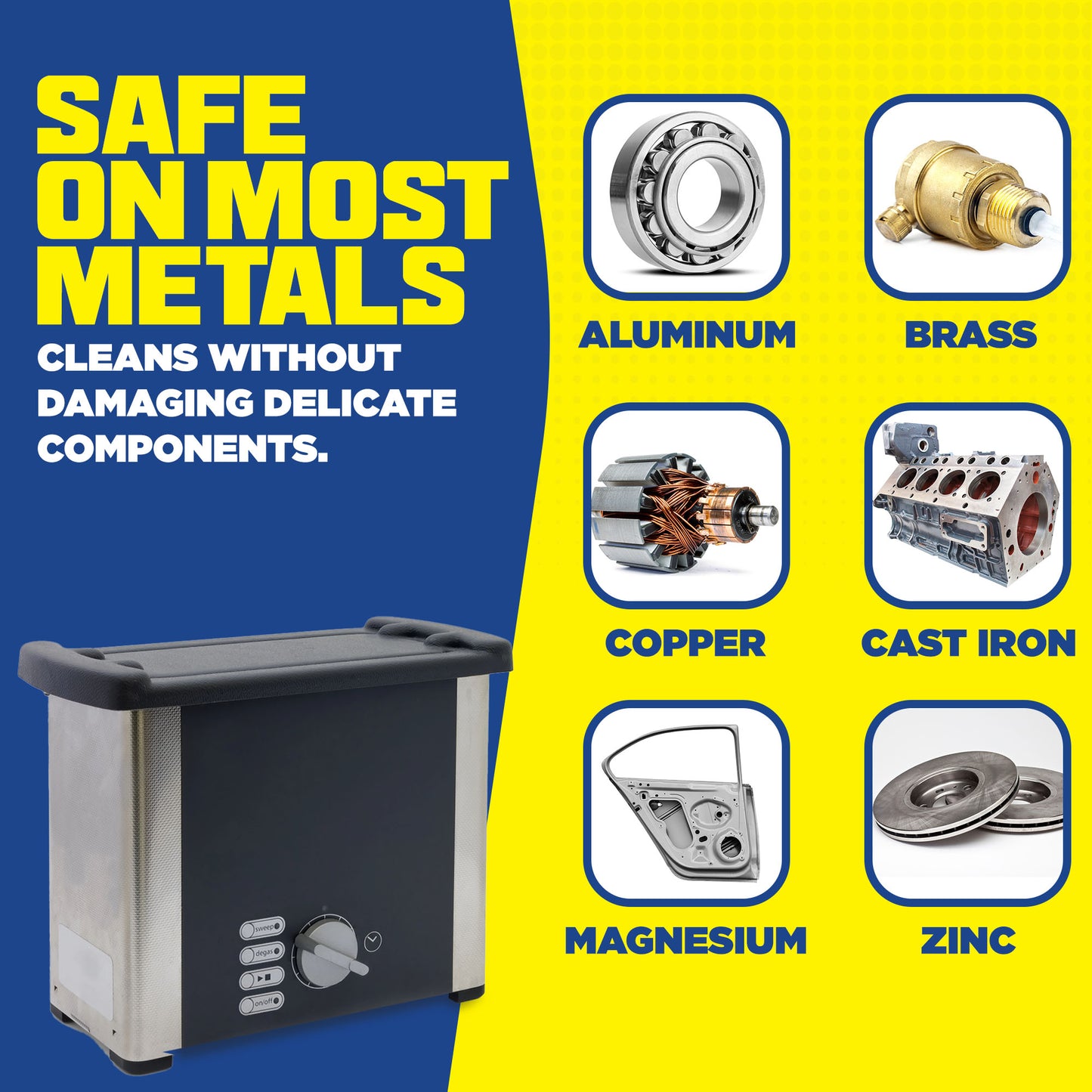 Durabasics [1 Gallon] Ultrasonic Cleaner Solution – Heavy-Duty Parts Cleaner & Carburetor Cleaning Solution – Perfect for Engine & Automotive Parts – Helps Remove Carbon, Grease – Safe on Most Metals
