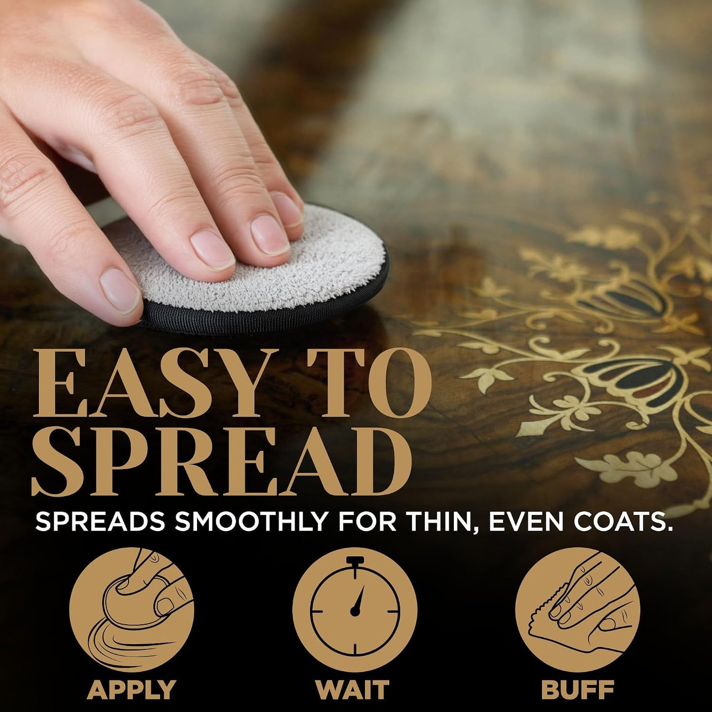 Durabasics Microcrystalline Wax Polish, 6.8 fl oz (200 mL), Metal Wax & Paste Wax for Wood, Leather, Stone & Finished Surfaces, Easy-to-Spread Formula, Includes Applicator & Buffing Cloth