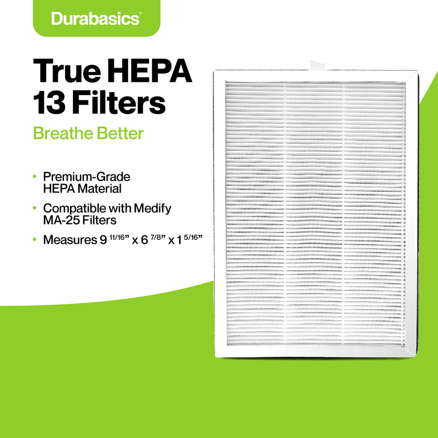 Durabasics HEPA Filters for Medify MA-25 Replacement Filter - 2 Pack - Compatible with MA-25 Replacement Filters, Medify MA-25 Filter Replacement, Medify MA-25 Air Purifier Filters & Medify MA 25
