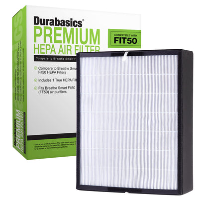 Durabasics Premium HEPA Filter Compatible with Alen BreatheSmart Fit50 Air Purifiers, Replacement for Alen Air Purifier Filter Fit50, Allen BreatheSmart Air Purifier Fit50 & Alen BreatheSmart Filter