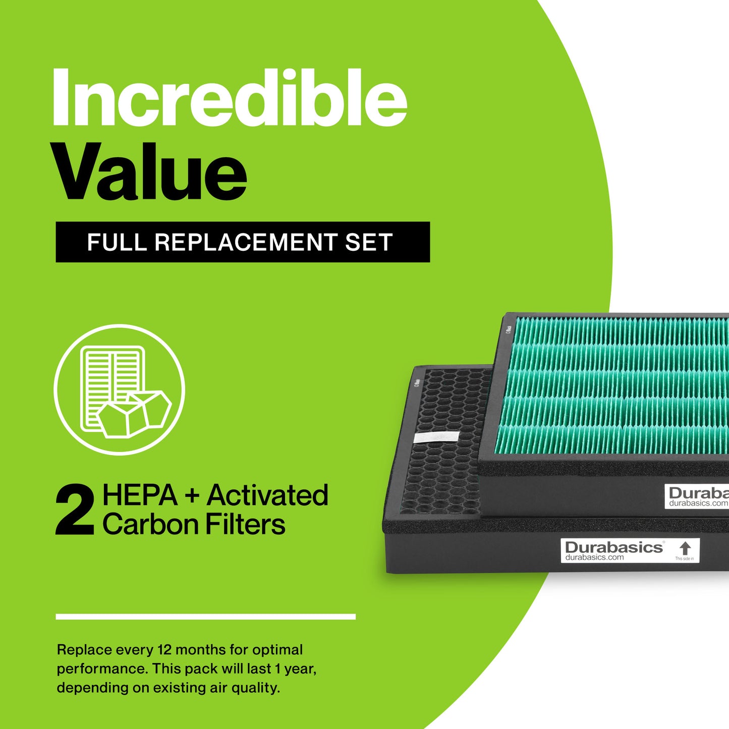 Durabasics HEPA Filter Replacements for Coway Airmega 400 Filter - 2 Pack - Compatible with Airmega Filter Max2 Filter, Conway Air Filter Replacement, Coway Filter Replacement & Coway Airmega 400S…