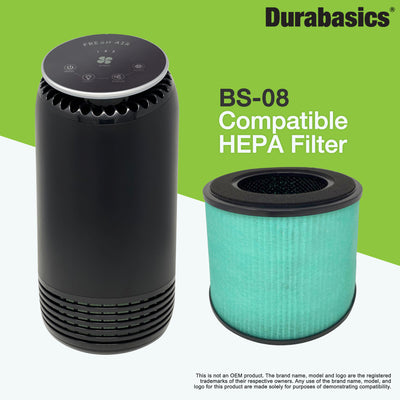 Durabasics HEPA Filters for PARTU BS-08 Air Purifiers - 2 Pack - 3 Layer Filtration - Compatible with PARTU Air Purifier Replacement Filter, PARTU HEPA Air Purifier & PARTU Air Purifier