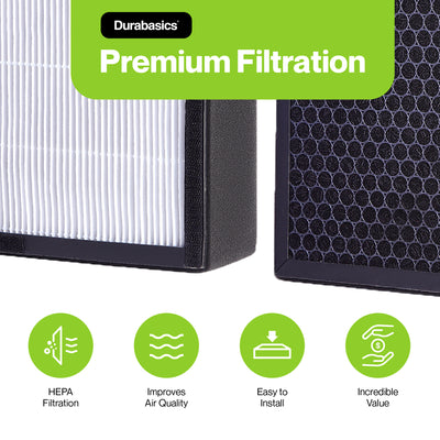 Durabasics HEPA Filter for Alen Air Purifier Filter Classic, BF35 & Breathe Smart Filter - Durabasics BF35 VOC Filter Fits Alen BreatheSmart Classic Air Purifier - Replacement for Allen Air Filters