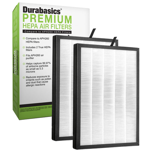 Durabasics HEPA Filter for Airthereal Air Purifier Filter Replacement - 2 Pack – Replacement for Airthereal Air Purifier Filter & Airthereal Pure Morning 7-in-1 HEPA Air Cleaner, APH260