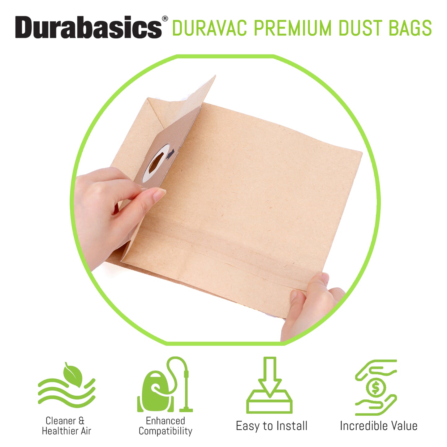 Durabasics Vacuum Bags for Bissell Zing Vacuum Bags - 30 Pack - Compatible with Bissel Zing Vacuum Bags, Zing Bags 4122, Zing Bissell Vacuum, Bissel Bag, Bissell Zing 4122 & Bissell Vacuum Bags 4122…