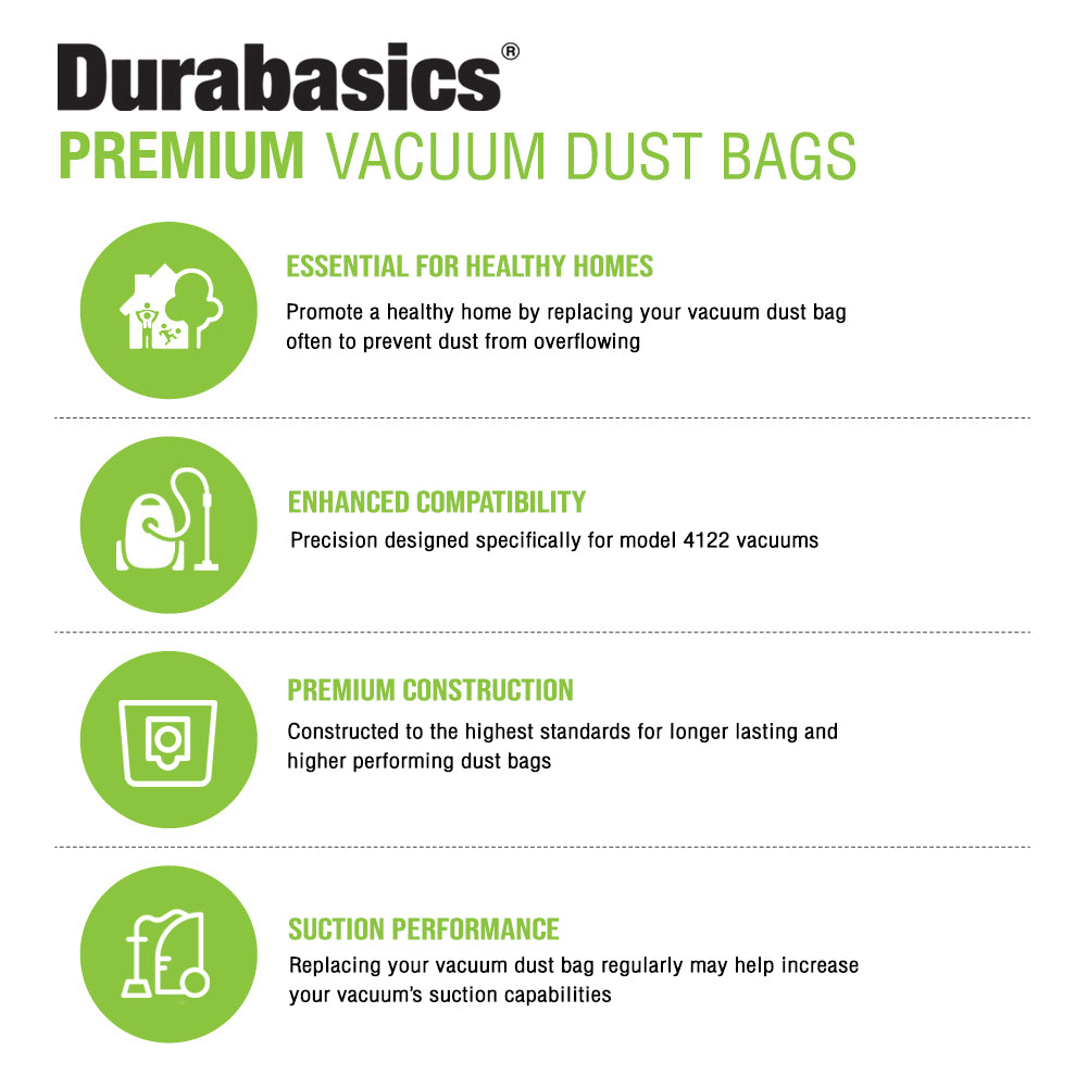 Durabasics Vacuum Bags for Bissell Zing Vacuum Bags - 30 Pack - Compatible with Bissel Zing Vacuum Bags, Zing Bags 4122, Zing Bissell Vacuum, Bissel Bag, Bissell Zing 4122 & Bissell Vacuum Bags 4122…