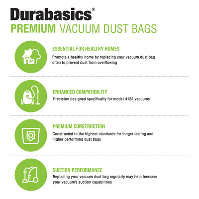 Durabasics Vacuum Bags for Bissell Zing Vacuum Bags - 30 Pack - Compatible with Bissel Zing Vacuum Bags, Zing Bags 4122, Zing Bissell Vacuum, Bissel Bag, Bissell Zing 4122 & Bissell Vacuum Bags 4122…