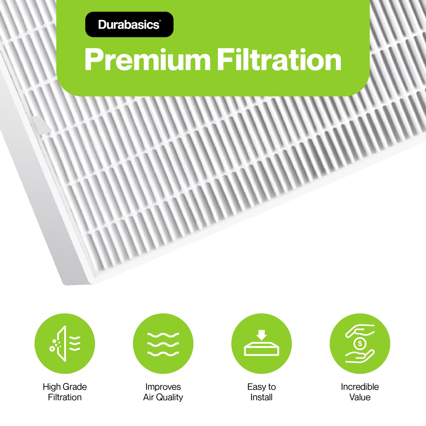 Durabasics Air Filters for Winix C545 Replacement Filter - 2 Air Filters & 8 Activated Carbon Pre-Filters- Replacement for Winix Filter S, C545 Filter, C545 Winix & Winix Filter C545
