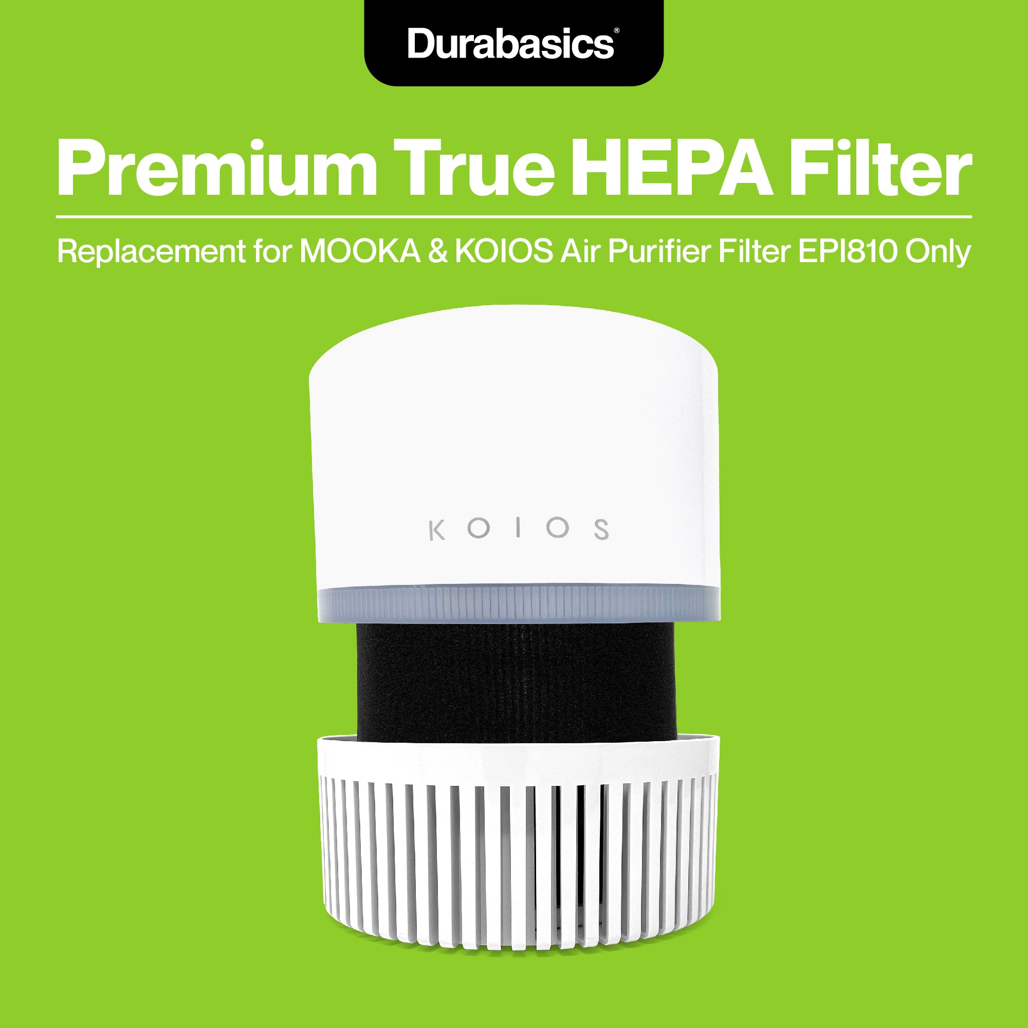 Durabasics HEPA Filter for MOOKA Air Purifier Replacement Filter EPI810 3 Stage Filtration System 2 Pack Replacement for MOOKA Air Purifiers