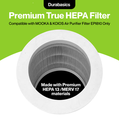 Durabasics HEPA Filter for MOOKA Air Purifier Replacement Filter EPI810 - 3 Stage Filtration System - 2 Pack - Replacement for MOOKA Air Purifiers EPI810 & KOIOS Air Purifier Filter Replacement EPI810