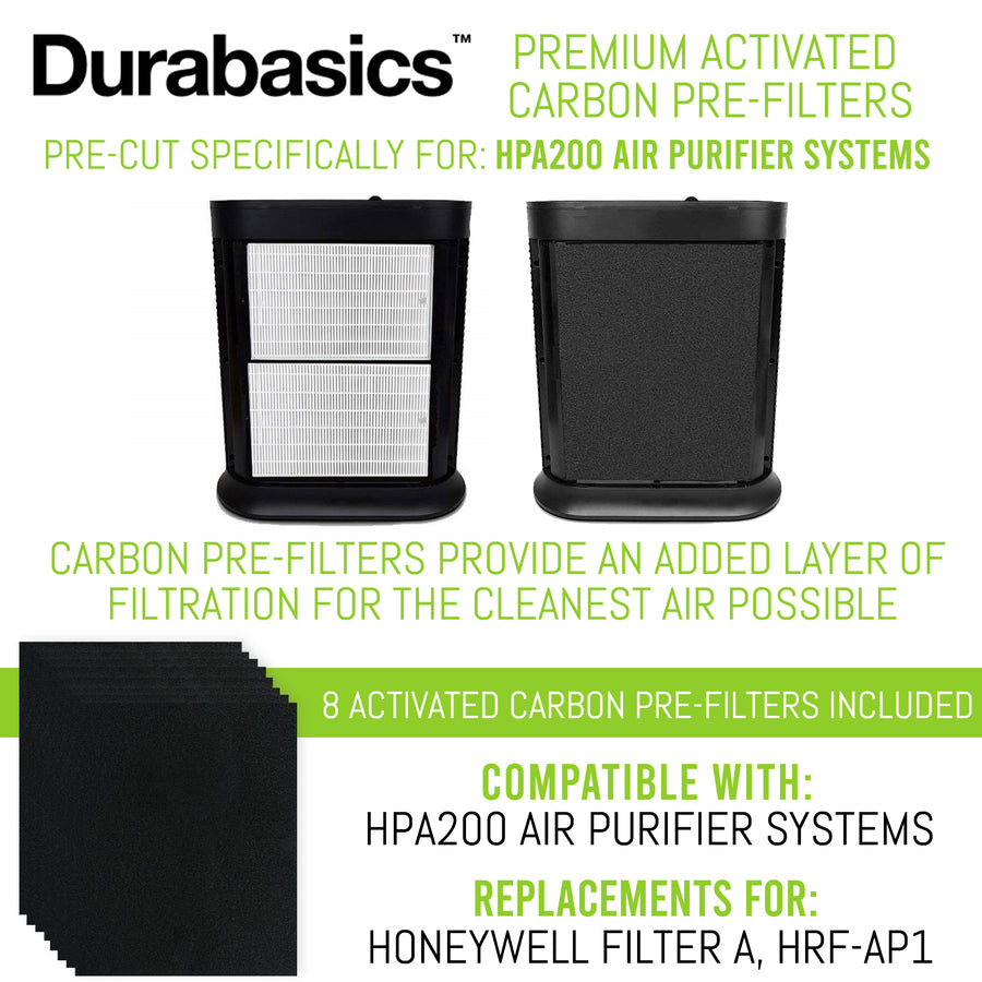 Honeywell HPA200 Compatible Pre-Cut Pre-Filters 8 Pack