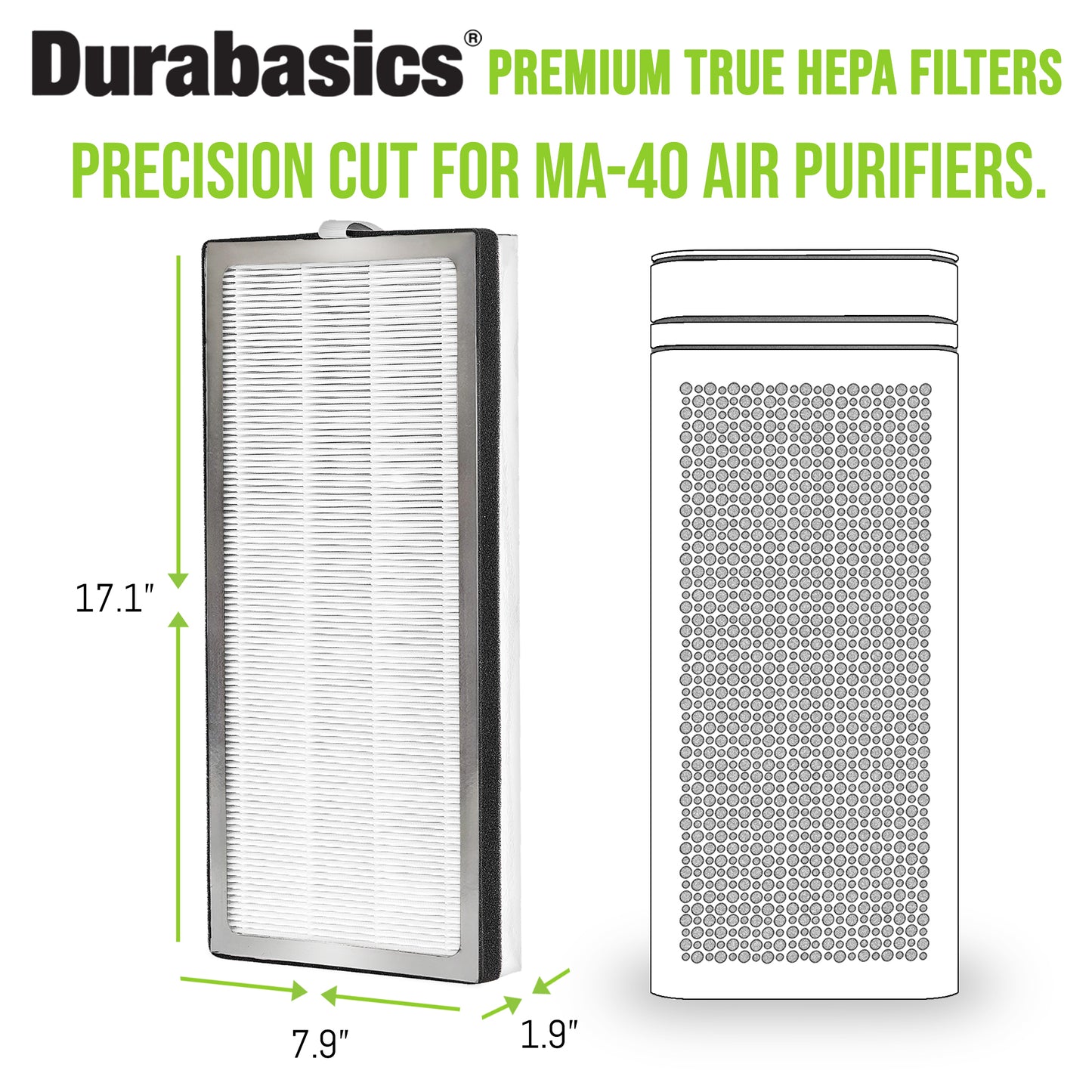 Durabasics Premium HEPA Filter Compatible with Medify MA-40, Medify MA-40 Replacement Filter, Medify MA 40, Medify Air Purifier Filters & MA-40 Replacement Filter - Part ME-40 & ME 40…