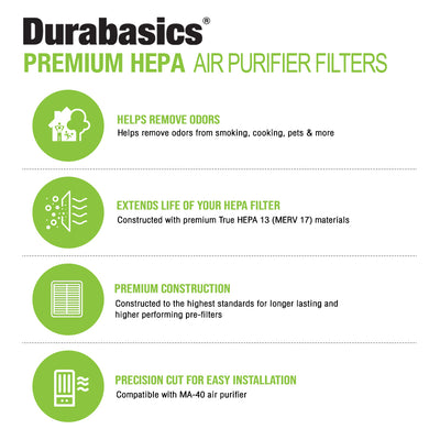 Durabasics Premium HEPA Filter Compatible with Medify MA-40, Medify MA-40 Replacement Filter, Medify MA 40, Medify Air Purifier Filters & MA-40 Replacement Filter - Part ME-40 & ME 40…