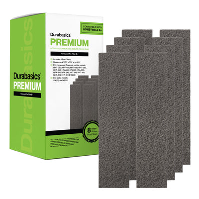Durabasics Activated Carbon Pre-Filters Compatible with Honeywell B+ - 8 Pack - Extra Zeolite for Maximum Odor Elimination - Replacement for Honeywell Air Purifier Filters B & Honeywell Pre Filter B