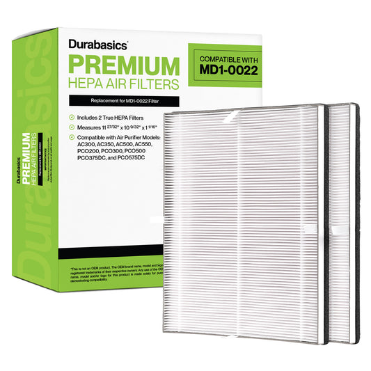 Durabasics 2 Pack of HEPA Filters for Vornado AC500, Vornado PCO200, Vornado Filter AC300, Vornado Filter Replacement, Vornado Air Purifier Replacement Filters and Other MD1-0022 Filter Vornado Models
