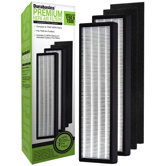 Durabasics HEPA Filter Replacements for Alen Air Purifier Filter T500 and TF60-MP - 2 Pack - Compatible with Alen T500 Tower Air Purifier - Compatible with Alen Replacement Filter Model T500…