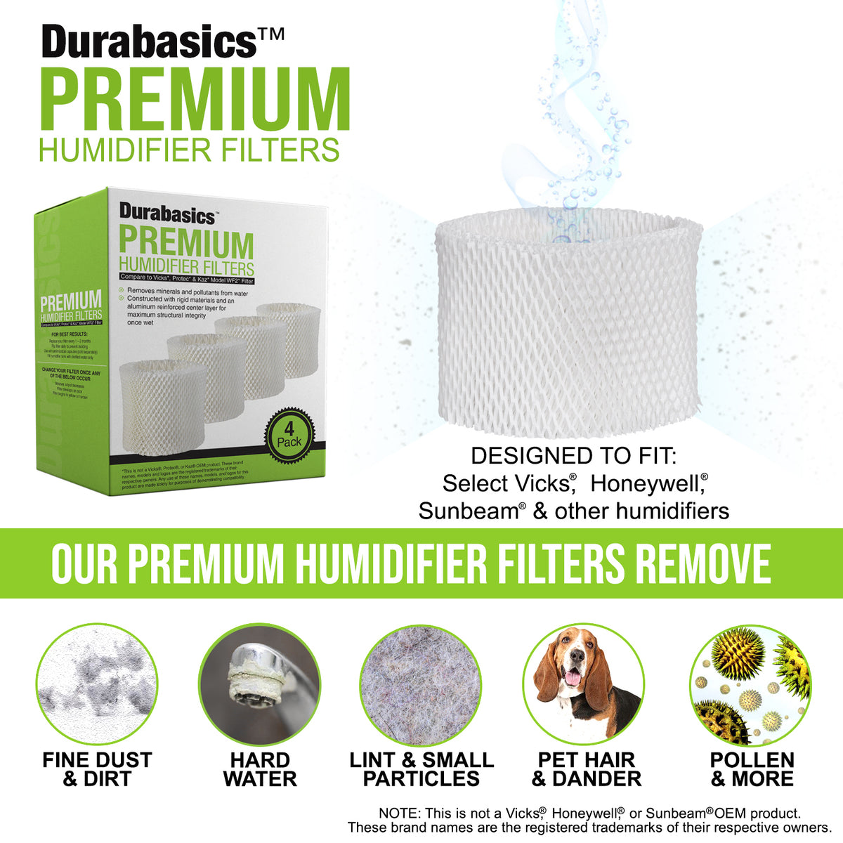Protec WF2 Compatible Filter 4 Pack - Durabasics